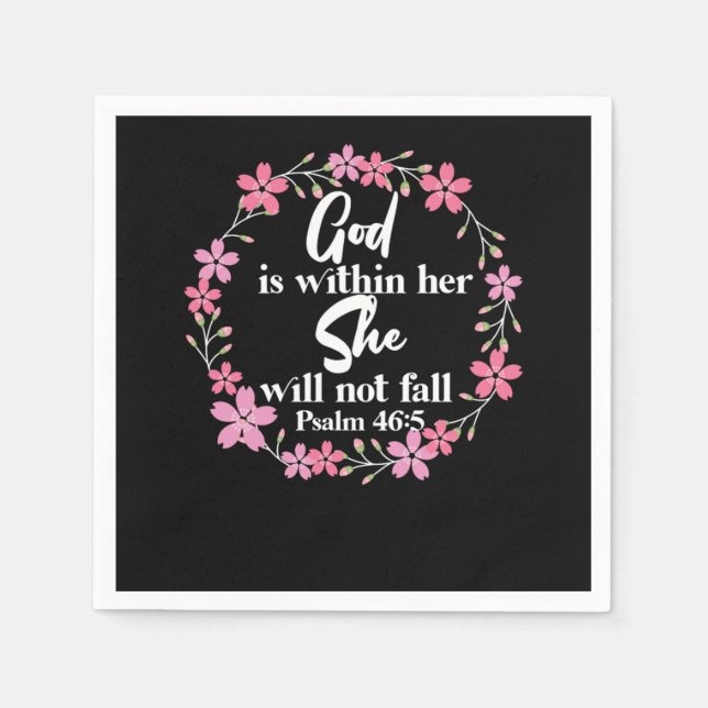 Bible Verse God Is Within Her She Will Not Fall Ps Serviette (Vorderseite)