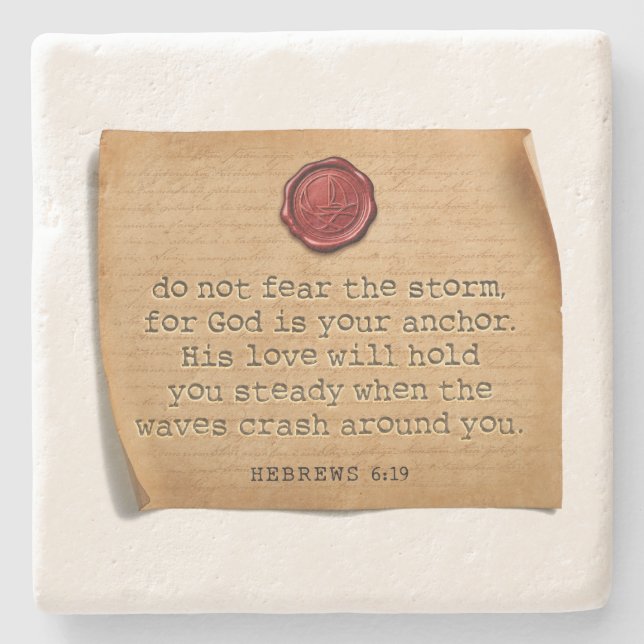 BIBLE VERSE - Hebrews 6:19 - Coaster Steinuntersetzer (Vorderseite)