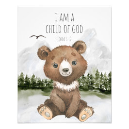 Bible Verse I am a Child of God John 1 Fotodruck
