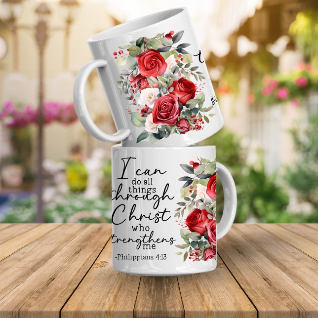 Bible Verse I can Do all Things Coffee Mug Kaffeetasse (Bible verse. I can do all things through Christ who strengthens me Philippians 4:13)