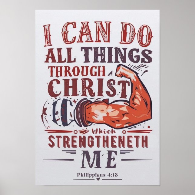 Bible Verse - I Can Do All Things Through Christ Poster (Vorne)
