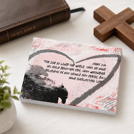 Bible Verse John 3:16 Grunge Herz Postkarte