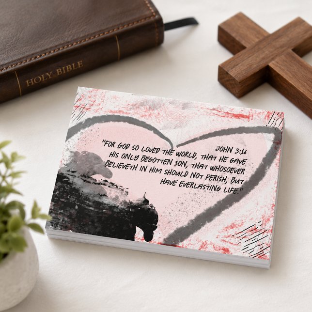 Bible Verse John 3:16 Grunge Herz Postkarte (Von Creator hochgeladen)