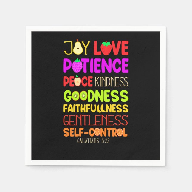 Bible Verse Joy Liebe Patience Peace Kindness Good Serviette (Vorderseite)