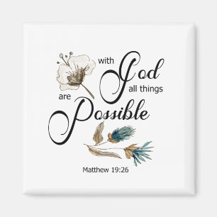 BIble verse Mit Gott sind alle Dinge möglich Magnet