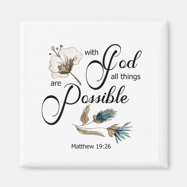 BIble verse Mit Gott sind alle Dinge möglich Magnet (Vorne)