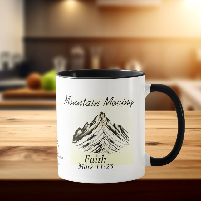 Bible Verse Mountain Moving Black Faith Mark 11 Tasse ( Faith Mug)