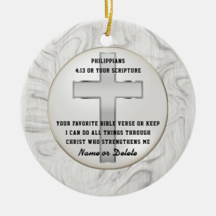 Bible Verse Ornamente mit Ihrem Namen und Ihrer Sc