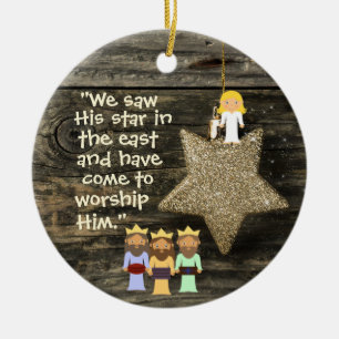 Bible Verse Personalisierte Weihnachtsfeier Keramik Ornament