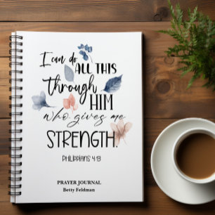 Bible Verse Philippians Blumengebet Journal Notizbuch