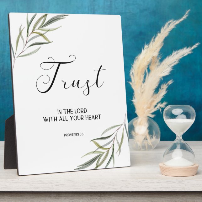 Bible verse Proverbs leaves scripture  Plaque Fotoplatte (Seite)