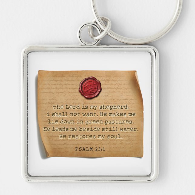 BIBLE VERSE - Psalm 23:1 - Keychain Schlüsselanhänger (Vorne)