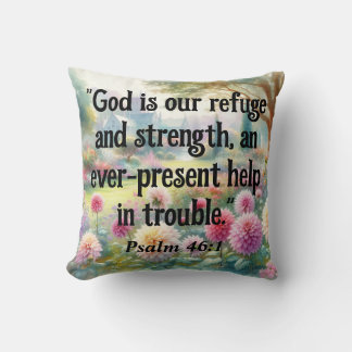 Bible verse Psalms typography floral watercolor Kissen