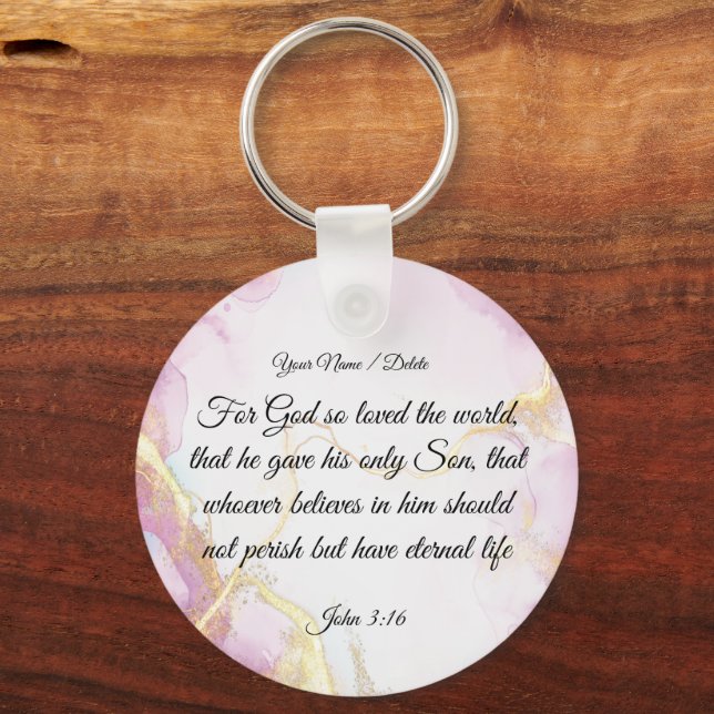 Bible Verse Schlüsselanhänger - John 3:16 (Vorderseite)