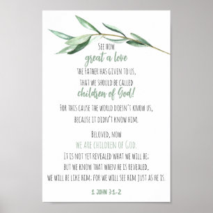 Bible Verse Scripting Wall Art Eukalyptus 1 John Poster