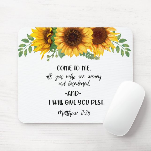 Bible Verse Sunflower Mouse pad Mousepad (Mit Mouse)