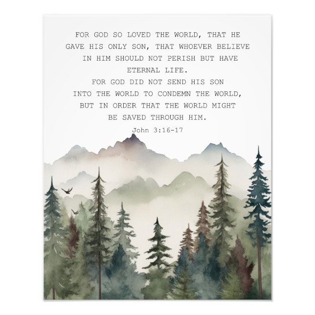 Bible Verse Wall Art Poster John 3 (Vorne)