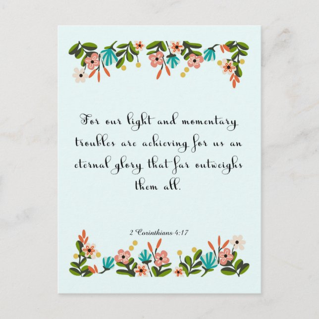 Bible Verses Art - 2 Kärntner 4:17 Postkarte (Vorderseite)