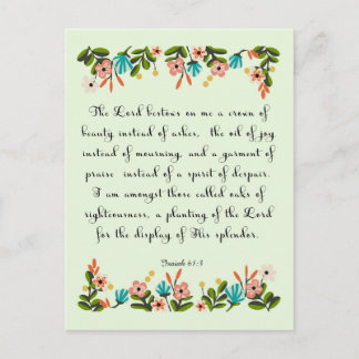 Bible Verses Art - Isaiah 61:3 Postkarte