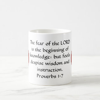 Bible Verses Wisdom Quote Saying Proverbs 1:7 Tasse