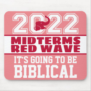 Biblical Midterms 2022 - Rote Welle Mousepad