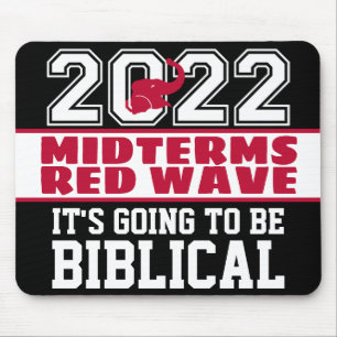 Biblical Midterms 2022 - Rote Welle Mousepad