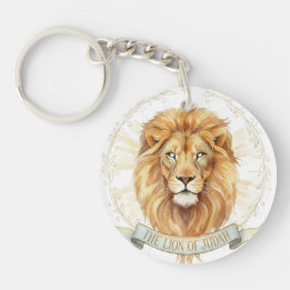 Biblical WatercolorAcrylic Keychain Lion of Judah  Schlüsselanhänger