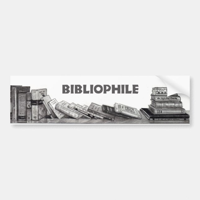 Bibliophile: Buch-Liebhaber: Bücherwurm: Autoaufkleber (Vorne)