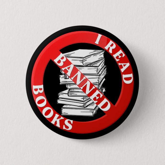 Bibliophile Buch Nerd I Read Banned Books Button (Vorderseite)