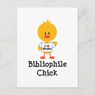 Bibliophile Chick Postcard Postkarte