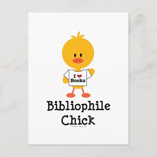 Bibliophile Chick Postcard Postkarte (Vorderseite)