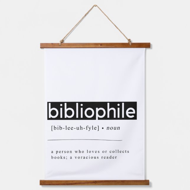Bibliophile Definition Wandteppich Mit Holzrahmen (Vorderseite)