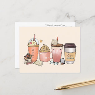 Bibliophilen und Coffein-Enthusiasten Postkarte