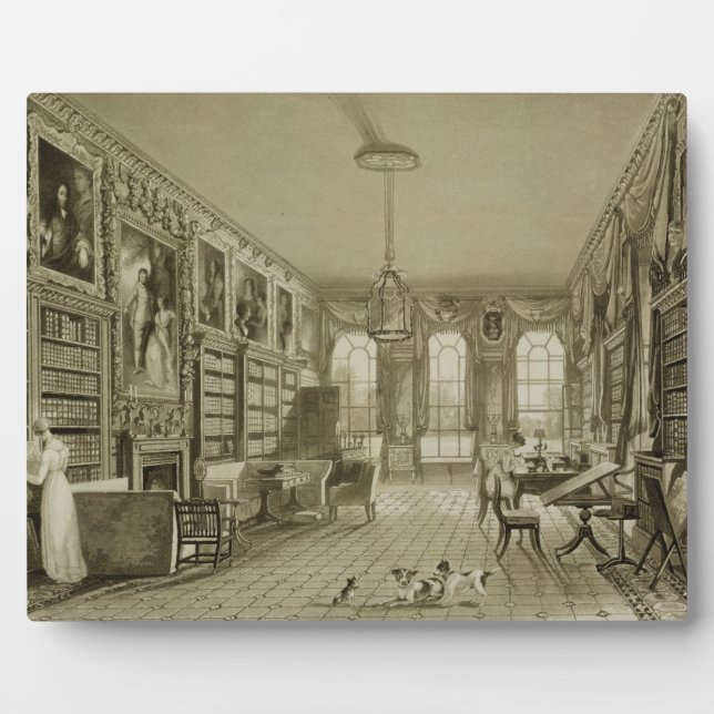 Bibliothek als Sitzungssaal, Cassiobury Park, c.18 Fotoplatte (Vorderseite)