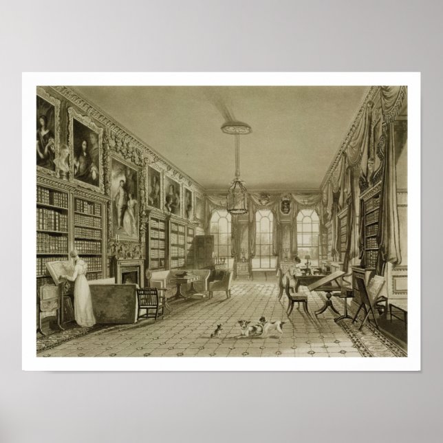 Bibliothek als Sitzungssaal, Cassiobury Park, c.18 Poster (Vorne)