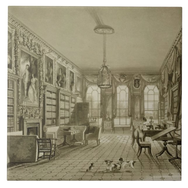 Bibliothek als Wohnzimmer, Cassiobury Park, Fliese (Vorderseite)