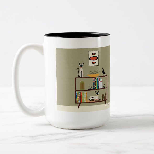 Bibliothek aus dem Mittelalter mit siamesischen Ka Zweifarbige Tasse (Links)
