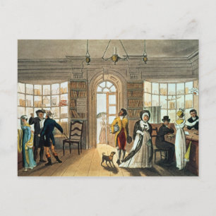 Bibliothek, aus "poetischen Skizzen von Postkarte