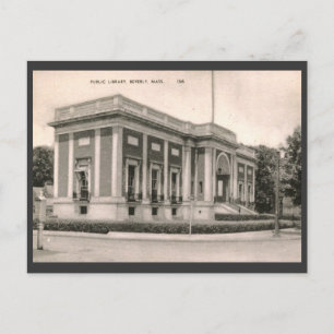 Bibliothek, Beverly, MA Vintage Postkarte
