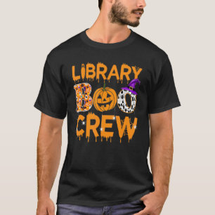 Bibliothek Boo Crew Schulbibliothekar Halloween Bi T-Shirt