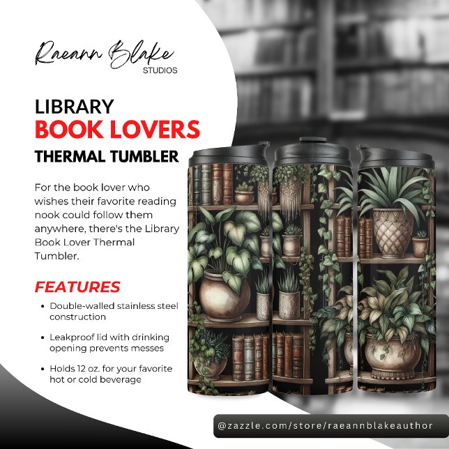 Bibliothek Buch Lover Thermal Tumbler Thermosbecher (Von Creator hochgeladen)