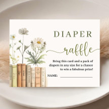 Bibliothek Bücher Baby Shower Wildblumen-Windel-Ra