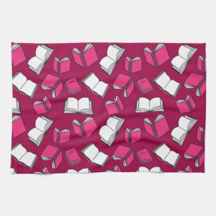 Bibliothek Bücher Spaß Bibliothekar Bookworm Rosa Geschirrtuch