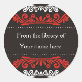 Bibliothek Buchzeichen dekoratives Runder Aufkleber
