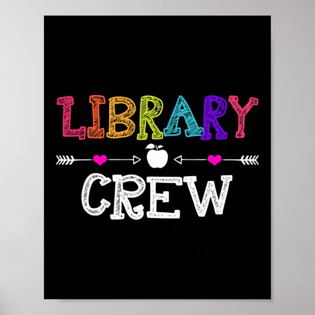 Bibliothek Crew Lehrer Spaß Erster Schultag Gesche Poster (Vorne)