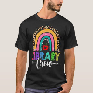 Bibliothek Crew Regenbogen Leoparden Lehrer zurück T-Shirt