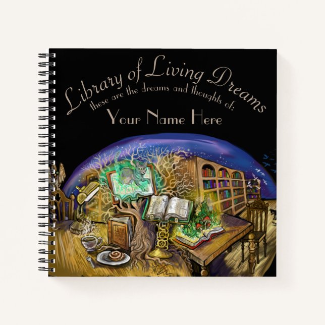Bibliothek der Lebensträume Notizbuch (Vorderseite)