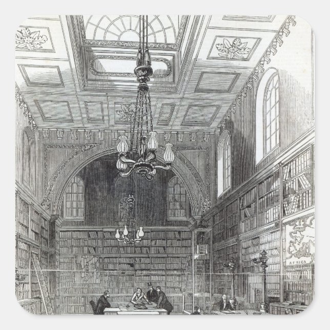 Bibliothek des Oberhauses Quadratischer Aufkleber (Vorderseite)