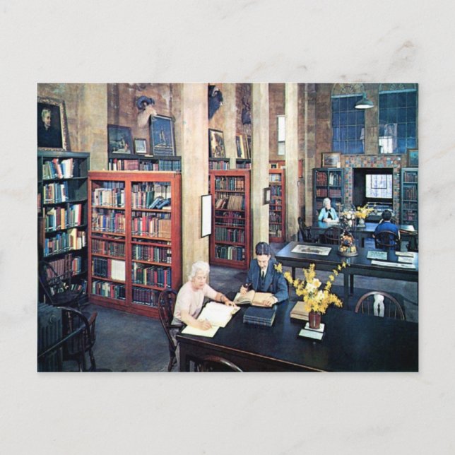 Bibliothek, Doylestown, PA Vintag Postkarte (Vorderseite)