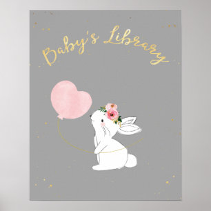 Bibliothek für Baby, Babydusche Poster